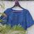 Blue cotton printed readymade blouse