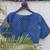Blue cotton printed readymade blouse