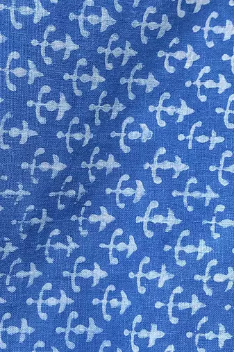Blue cotton printed readymade blouse