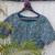 Blue cotton printed readymade blouse