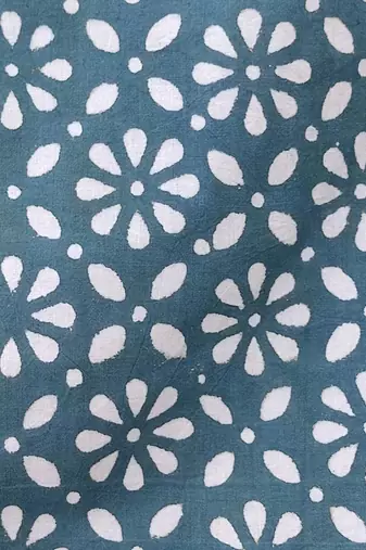 Blue cotton printed readymade blouse