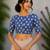 Blue cotton printed readymade blouse