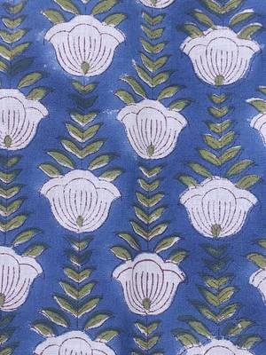 Blue cotton printed readymade blouse 5
