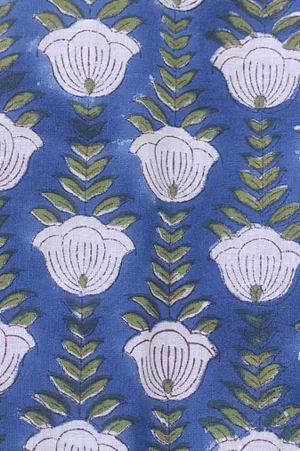 Blue cotton printed readymade blouse