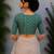 Green cotton printed readymade blouse