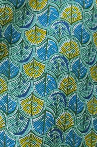 Green cotton printed readymade blouse