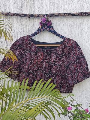 Lavender cotton printed readymade blouse 3