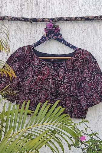 Lavender cotton printed readymade blouse