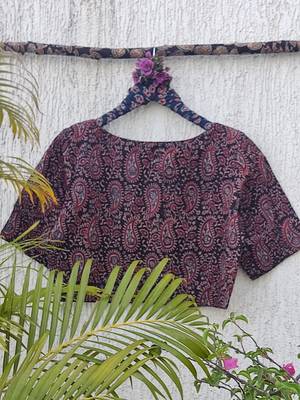 Lavender cotton printed readymade blouse 4