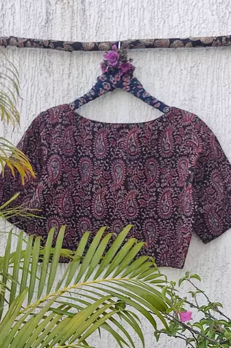 Lavender cotton printed readymade blouse