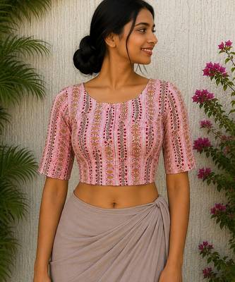 Multicolor cotton printed readymade blouse 1