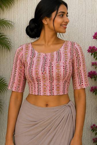 Multicolor cotton printed readymade blouse