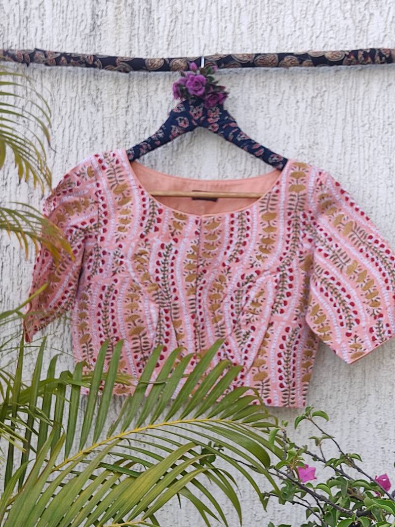 Multicolor cotton printed readymade blouse