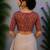 Red cotton printed readymade blouse