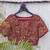 Red cotton printed readymade blouse
