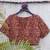 Red cotton printed readymade blouse