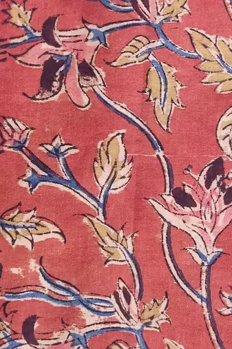 Red cotton printed readymade blouse