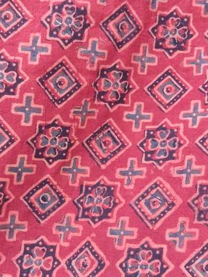 Red cotton printed readymade blouse 5