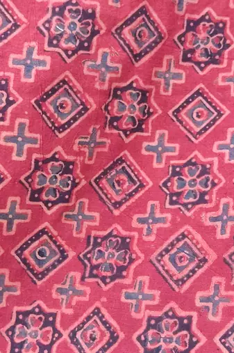 Red cotton printed readymade blouse