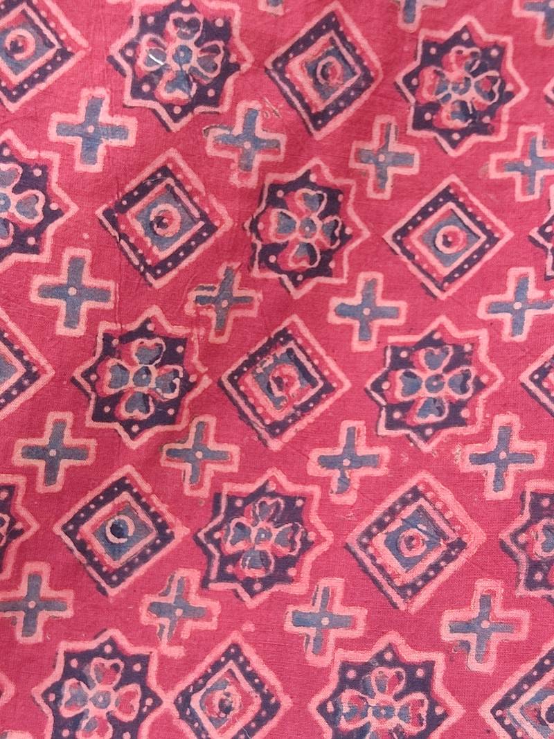 Red cotton printed readymade blouse