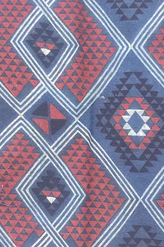 Navy blue cotton printed readymade blouse