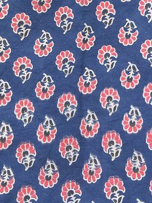 Navy blue cotton printed readymade blouse 5