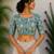 Sky blue cotton printed readymade blouse