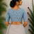 Sky blue cotton printed readymade blouse