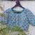 Sky blue cotton printed readymade blouse