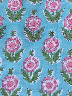 Sky blue cotton printed readymade blouse 5