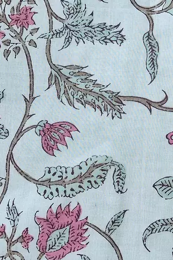 Sky blue cotton printed readymade blouse