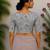 Sky blue cotton printed readymade blouse