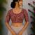 Brown cotton printed readymade blouse