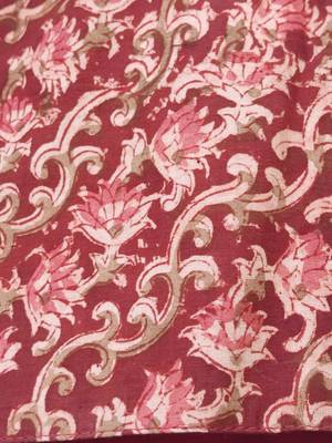 Brown cotton printed readymade blouse 5
