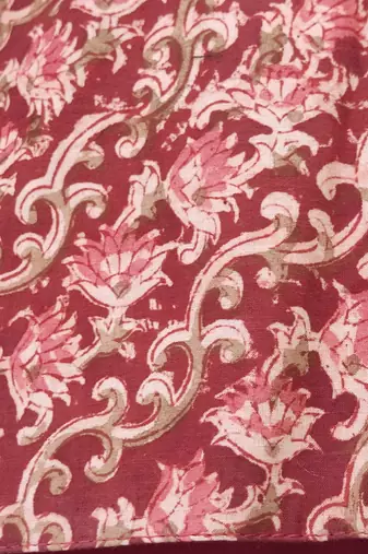 Brown cotton printed readymade blouse