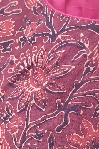 Brown cotton printed readymade blouse
