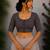 Grey cotton printed readymade blouse
