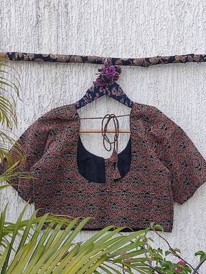 Grey cotton printed readymade blouse 4