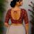Maroon cotton printed readymade blouse