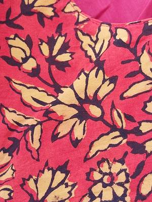 Maroon cotton printed readymade blouse 5