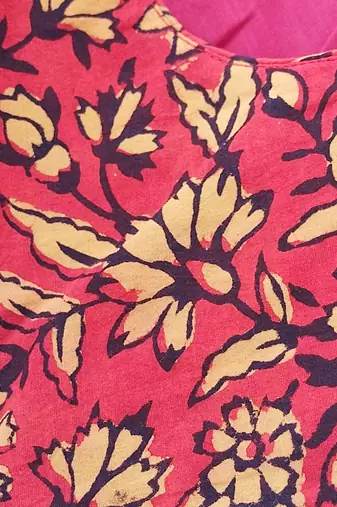 Maroon cotton printed readymade blouse