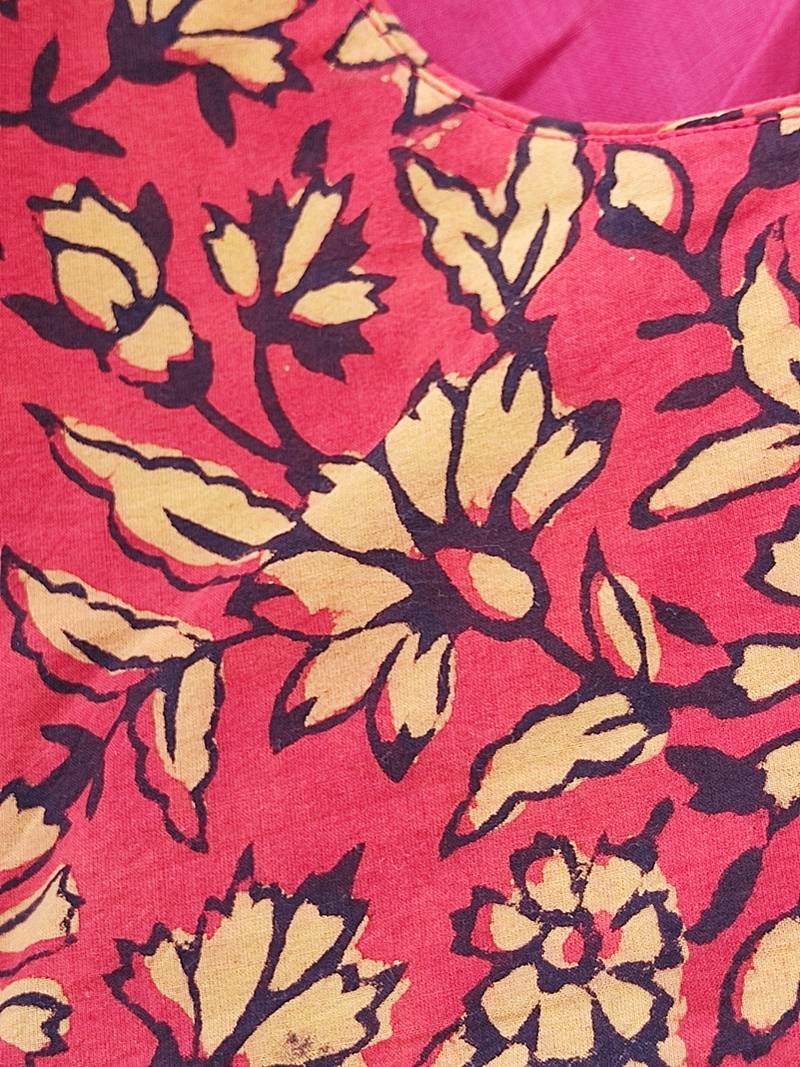 Maroon cotton printed readymade blouse
