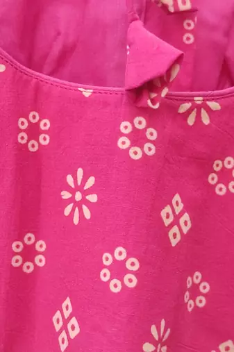 Pink cotton printed readymade blouse