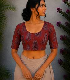 Pink cotton printed readymade blouse