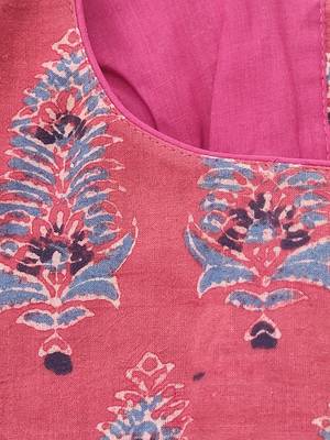 Pink cotton printed readymade blouse 5
