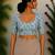 Sky blue cotton printed readymade blouse