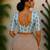 Sky blue cotton printed readymade blouse