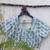 Sky blue cotton printed readymade blouse