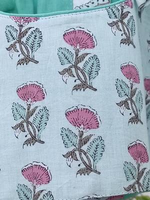 Sky blue cotton printed readymade blouse 5
