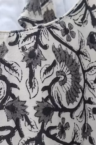 White cotton printed readymade blouse